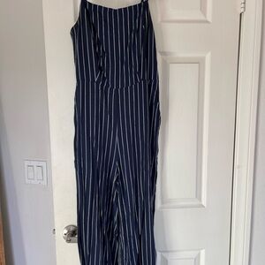 Old Navy Striped Jumpsuit in Navy and White